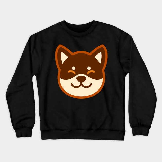 Brown Shiba: Eyes closed smile Crewneck Sweatshirt by Red Wolf